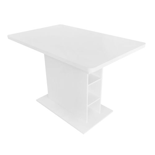 Table à Manger Extensible L110/130xl70xh75 Avec Espace De Rangement, Couleur Blanc