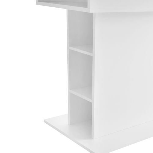 Table à Manger Extensible L110/130xl70xh75 Avec Espace De Rangement, Couleur Blanc