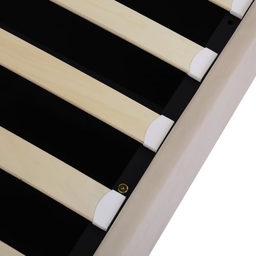 Lit Coffre Hydraulique 140x200 Cm, Lit 2 Place Pour Adulte, Design Rivet, Avec Fond, Velours, Beige