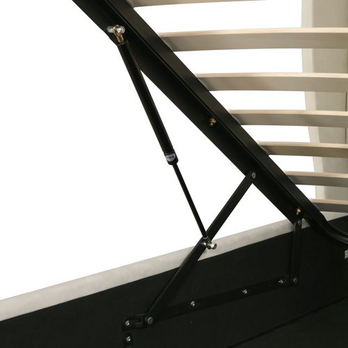 Lit Coffre Lit Adulte Lit Double 180x200cm, Tête De Lit Capitonnée à Oreilles Larges, Velours, Beige