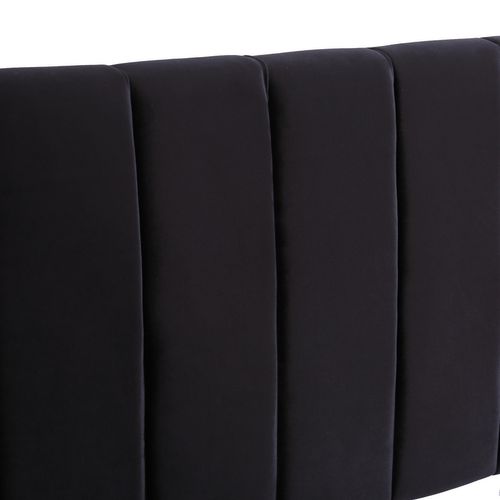 Lit Adulte 160x200 Cm, Lit Lit 2 Place Avec Tête De Lit Et 2 Tiroirs De Rangement, Velours, Noir