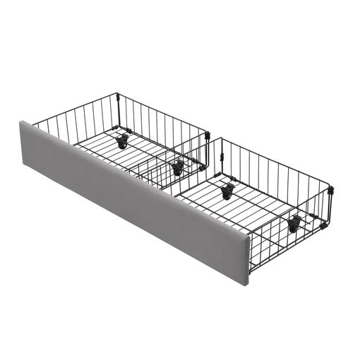 Lit Coffre Hydraulique Lit 140x190, Lit 2 Place Adulte Avec Tiroir Et Tête De Lit, Velours, Gris