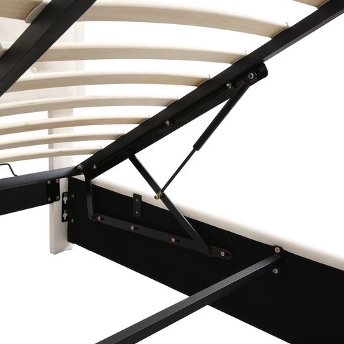 Lit Coffre Hydraulique Lit 140x190, Lit 2 Place Adulte Avec Tiroir Et Tête De Lit, Velours, Beige