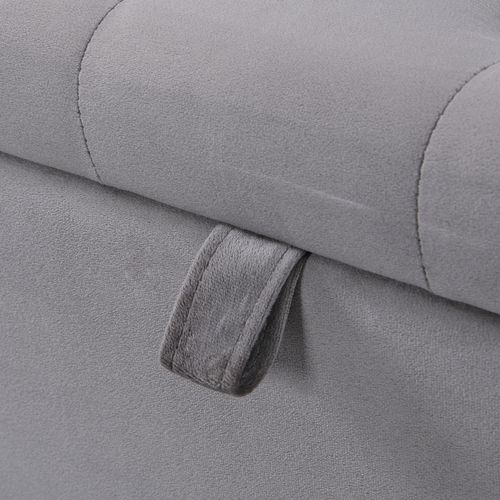 Banc Coffre De Rangement, Tabouret De Rangement, 138 X 41 X 42 Cm (l X L X H), Velours, Gris