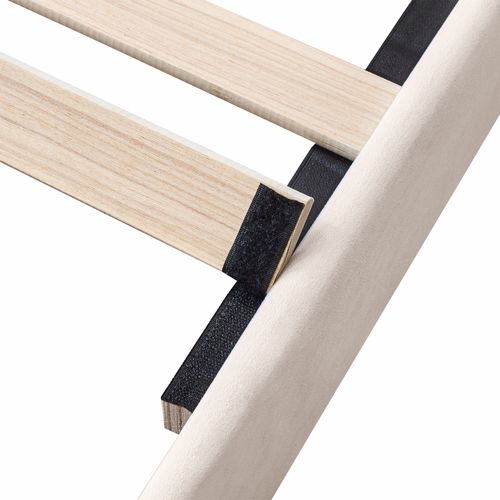 Lit Adulte Lit Double 160x200cm, Tête De Lit Capitonnée Avec Sommier à Lattes, Velours, Beige