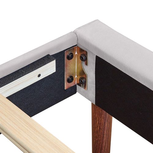 Lit Adulte Lit Double 160x200cm, Tête De Lit Capitonnée Avec Sommier à Lattes, Velours, Gris