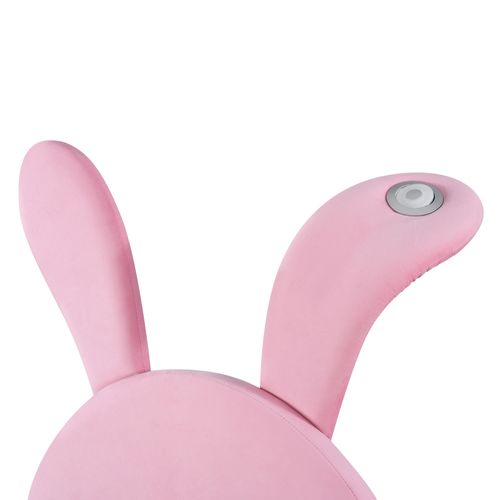 Lit Simple Enfant 90x200cm, Tête De Lit Réglable Avec 2 Coffres De Rangement, LED, Velours, Rose