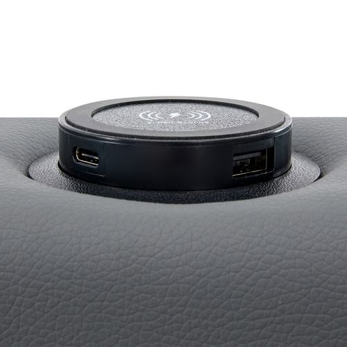 Lit Adulte Lit Coffre 140x190 Cm, Lit 2 Place Avec Port De Charge USB Et Éclairage LED, Pu, gris