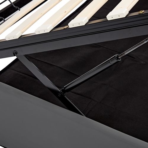 Lit Adulte Lit Coffre 160x200 Cm, Lit 2 Place Avec Port De Charge USB Et Éclairage LED, Pu, ​​gris