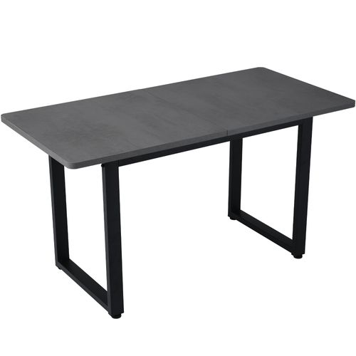 Table à Manger Rectangulaire, Pieds En Fer, Pour 1 à 2 Personnes, Panneaux De Particules, Gris