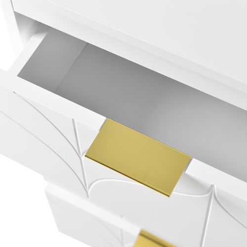 Coiffeuse Avec 6 Tiroirs, Table De Bar Pivotante (180°), Blanche