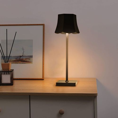 Lampe De Bureau LED Sans Fil, Lampe De Bureau LED à Luminosité Réglable Par Toucher, Noir