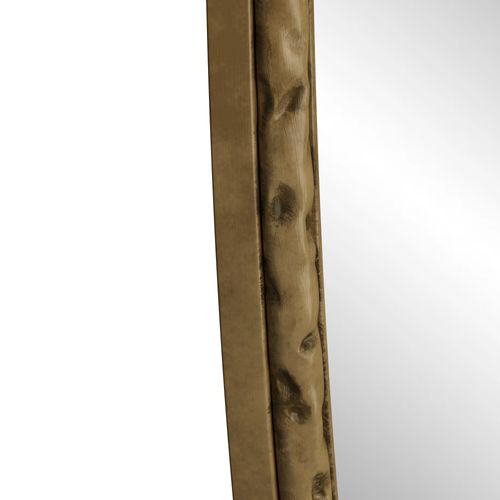 Miroir Mural 100x65cm Ovale Rétro En Fer, Effet Antique, Doré