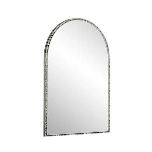 Miroir Mural Arqué 91x61cm, Miroir De Courtoisie Ou Décoration Murale, Argent