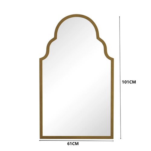 Miroir Rectangulaire Irrégulier Mural 61 X 101 Cm, Cadre En Métal, Bronze