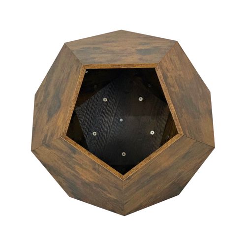Table D'appoint Moderne 66x66x53 Cm, Meuble Multifonction De Rangement En Mdf, Grain De Bois Foncé