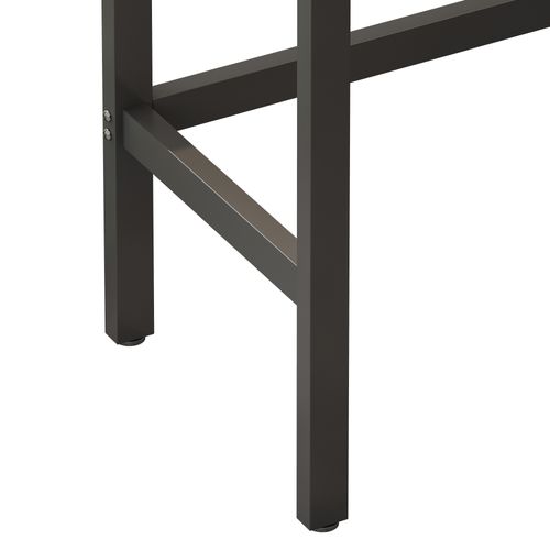 Ensemble De Table Bar Avec 3 Tabourets, Pieds En Métal Noir, Plateau En Mdf, Grain De Bois Foncé