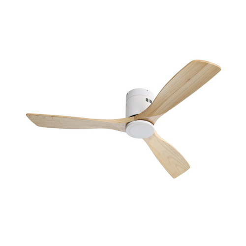 Ventilateur De Plafond 52" - 3 Pales Bois, Moteur Dc Réversible, Télécommande