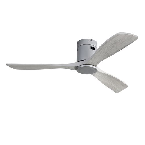 Ventilateur De Plafond 52" Dc Silencieux - 3 Pales Bois - Télécommande - Gris
