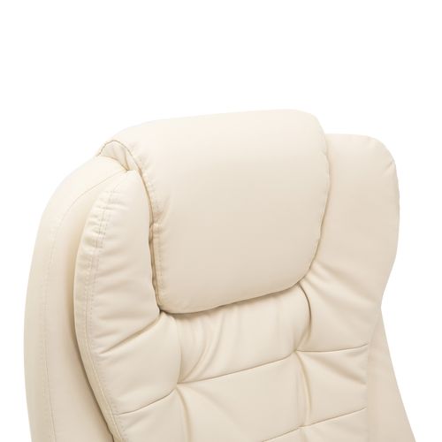 Fauteuil De Bureau Pivotante à 360° En Similicuir, Avec 5 Modes De Massage - Beige