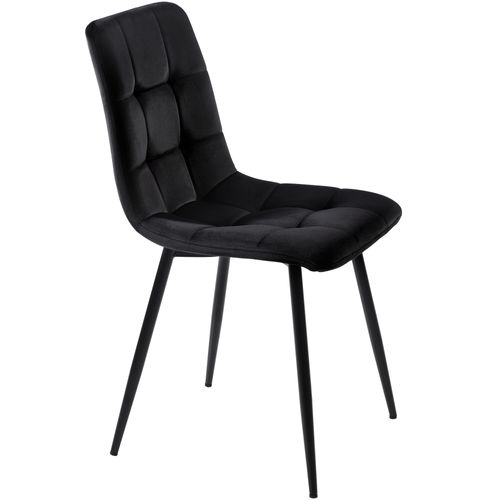 Chaise De Salle à Manger, Lot De 4, Assise En Velours Et Structure En Métal, Noir