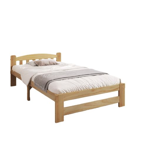 Lit Simple Enfant 90x200 Cm - Lit Classique Avec Tête De Lit Et Sommier à Lattes - Pin - Naturel