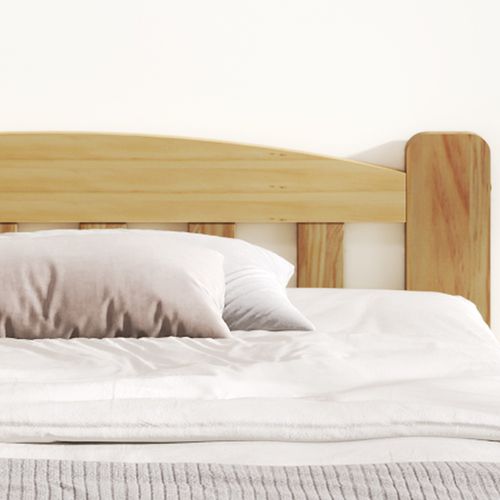 Lit Simple Enfant 90x200 Cm - Lit Classique Avec Tête De Lit Et Sommier à Lattes - Pin - Naturel