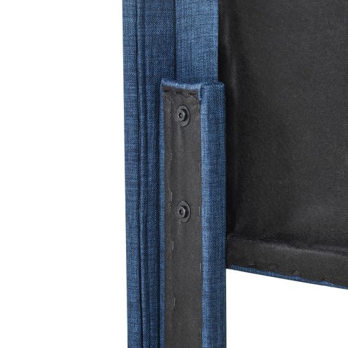 Lit Enfant 90x200 Cm - Avec Sommier à Lattes - Lin - Bleu