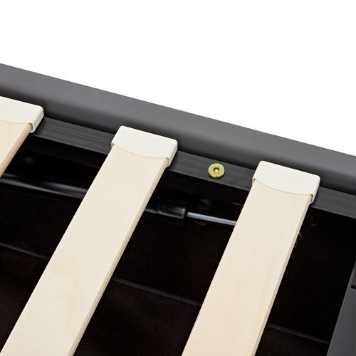 Lit Coffre Design 90x200 Cm - Éclairage LED et USB Intégré - Gris Pu