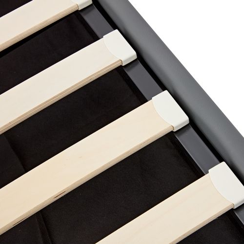 Lit Coffre Design 140x200cm - Éclairage LED et USB Intégré - Gris Pu