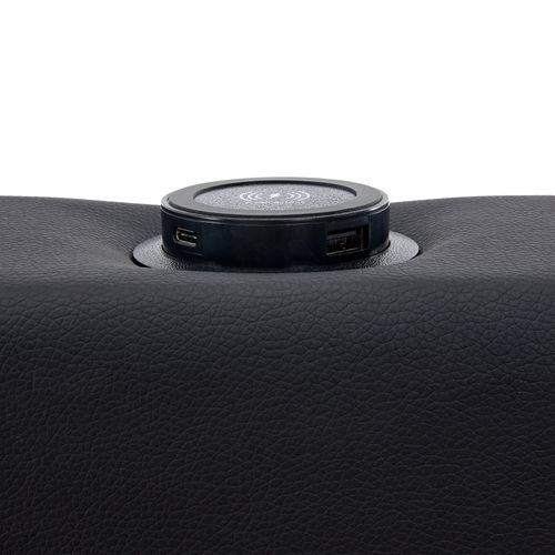 Lit Enfant 90x190 Cm Avec 4 Tiroirs de rangement, Éclairage LED, 2 Ports USB, Pu, Noir