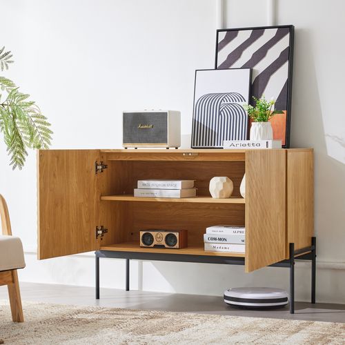 Buffet, 2 Portes, 100x40x75 Cm, Naturel