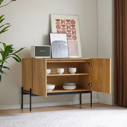 Buffet à 2 Portes Et Pieds En Métal 100x40x75 Cm