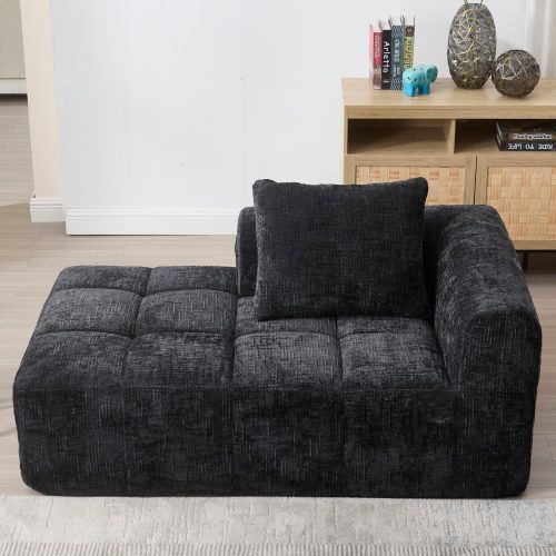 Canapé Compressé 158x90x60 Cm, Avec Têtière, Chenille Noir