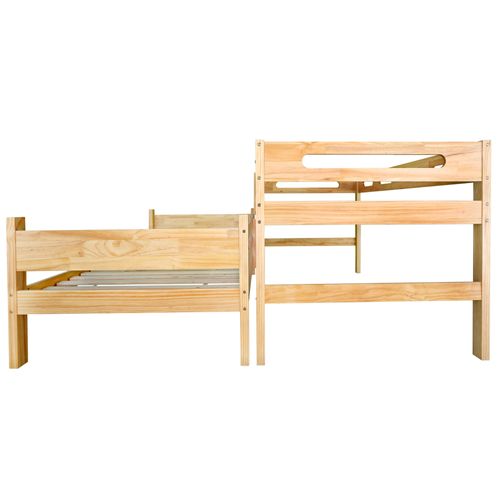 Lit Superposé Enfant 90x200cm, Divisé En 2 Lits Simples, Pin+mdf, Coloris Naturel