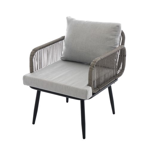 Ensemble De Canapés D'extérieur, Salon de jardin, 4 Places, 1 Table Basse, Gris