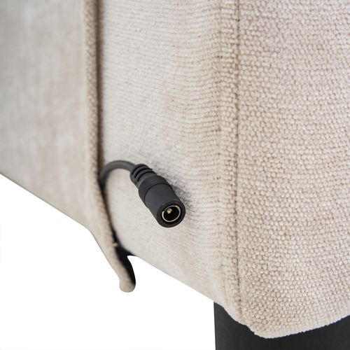 Canapé 3 Places Rembourré 202x137x80cm, Avec USB-c, 2 Porte-gobelets, Canapé En L, Beige