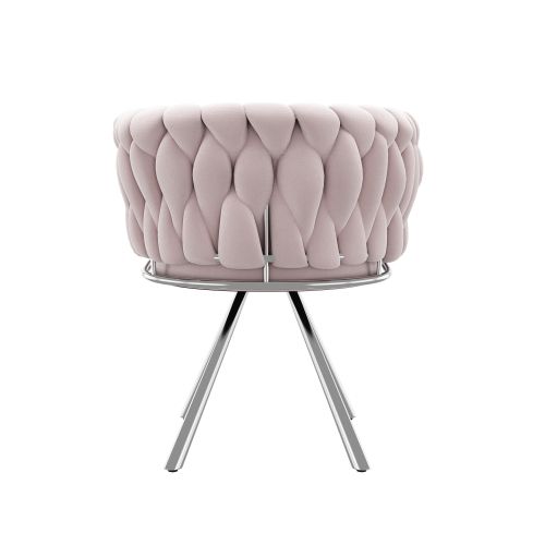 Chaise Pivotante à 360° Pour Chambre, Salon Et Cuisine, 1 Pièce, Velours, Rose