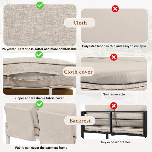 Salon De Jardin 4 Places, 2 Canapés, 1 Table Basse, Bois D'acacia, Beige