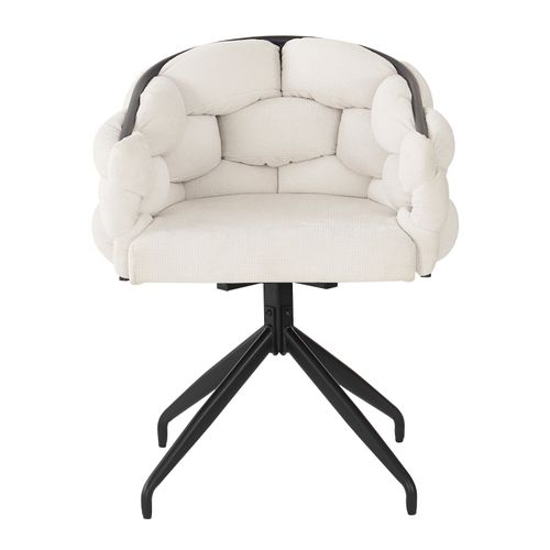 Chaise De Salle à Manger En Velours De Luxe, Lot De 2, 61 X 59 X 77,5 Cm, Pivotante à 360°, Beige