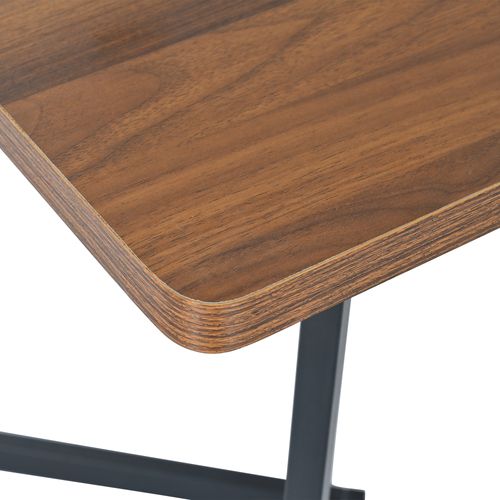 Table à Manger Rectangulaire Moderne 117x68x75cm, Gain De Bois, Mdf, Noyer/noir