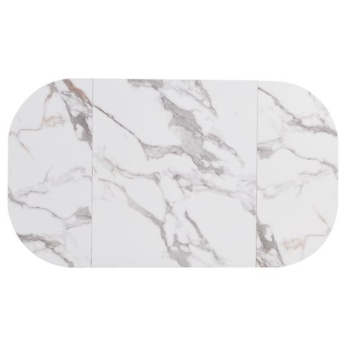 Ensemble De Salle à Manger Moderne 6 Chaises, Cadre En Fer Noir, Blanc/noir