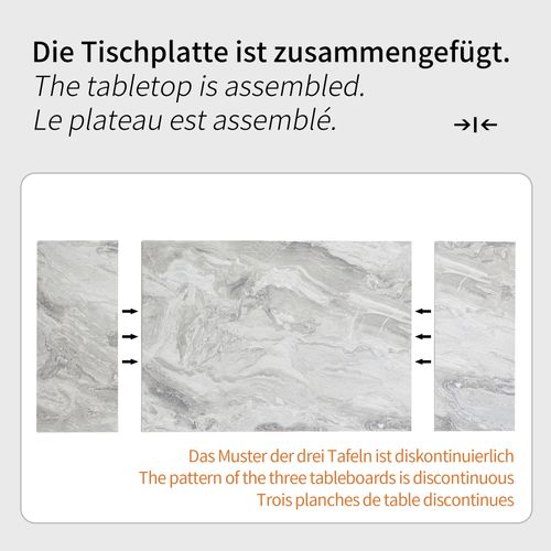 Table à Manger Extensible 99/159x74x77cm, Plateau En Mdf Gris Avec Pieds Colonnes, Noir + Gris