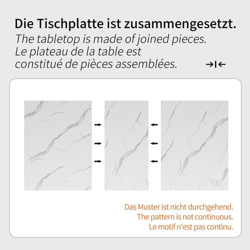 Table à Manger Rectangulaire Extensible 118/157x75x76,4cm, Avec Pieds Croisés, Blanche