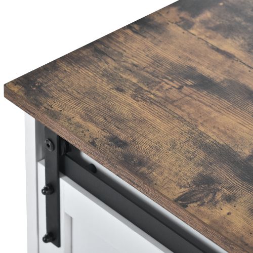 Meuble TV Avec 2 Portes Coulissantes, Étagères Réglables Pour Salon, 150 X 40 X 60 Cm, Blanc