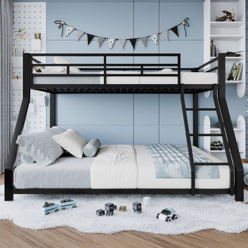 Lit Superposé 90x200cm/140×200 Cm, Cadre En Métal, Noir