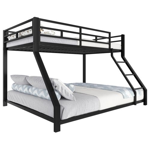 Lit Superposé 90x200cm/140×200 Cm, Cadre En Métal, Noir