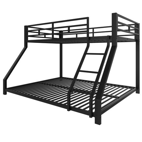 Lit Superposé 90x200cm/140×200 Cm, Cadre En Métal, Noir