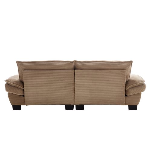 Canapé Droit 2 Places Moderne 224 X 81 X 81 Cm, Velours, Kaki