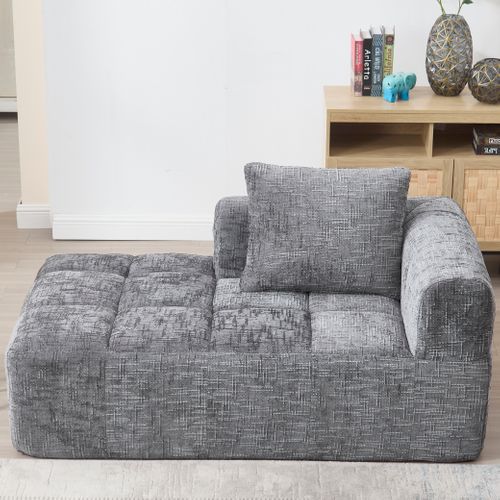 Méridienne Moderne 158 X 90 X 60 Cm, Aucune Installation Requise, 1 Coussin, gris